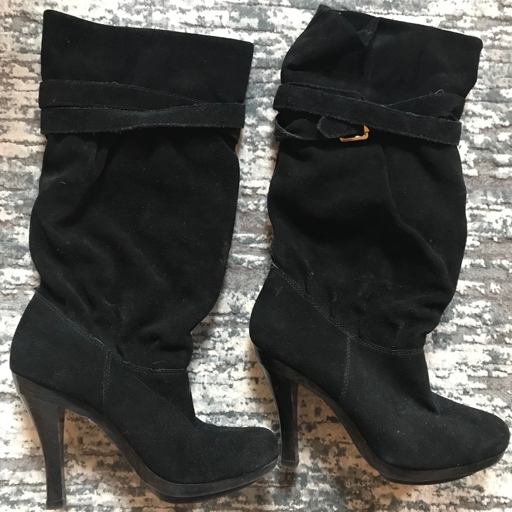 Michael Kors suede black heel boots good condition